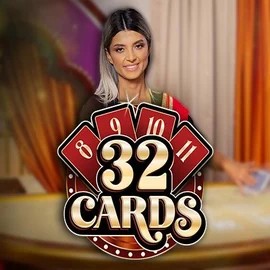 32 Cards online game logo by Ezugi on spinsbara.gr